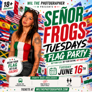 Early Pickup - Tuesdays at Senor frogs - Party Bus | 10:30pm west  | 10:45pm East