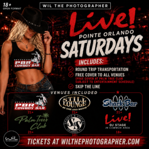 Live! Saturdays at Point Orlando - Party Bus | 10:30pm west | 10:45pm East