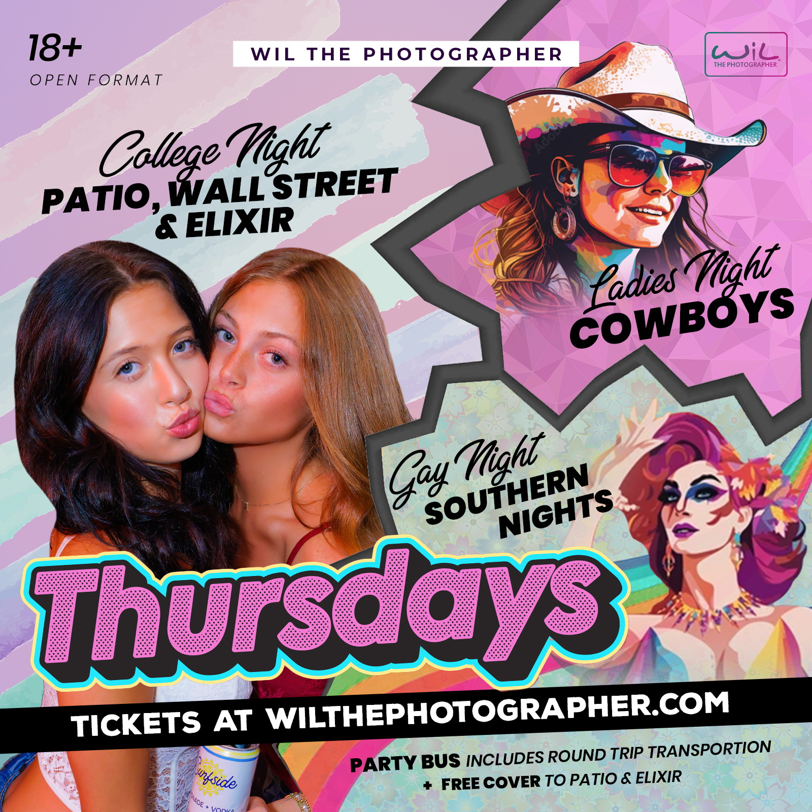 Thursdays @ Patio, The Social, Southern Nights, & Cowboys